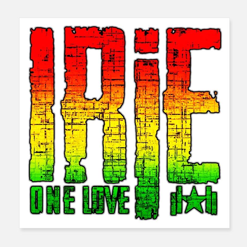 Symboles de paix reggae sur fond de graffiti Poster 20 x 20 cm