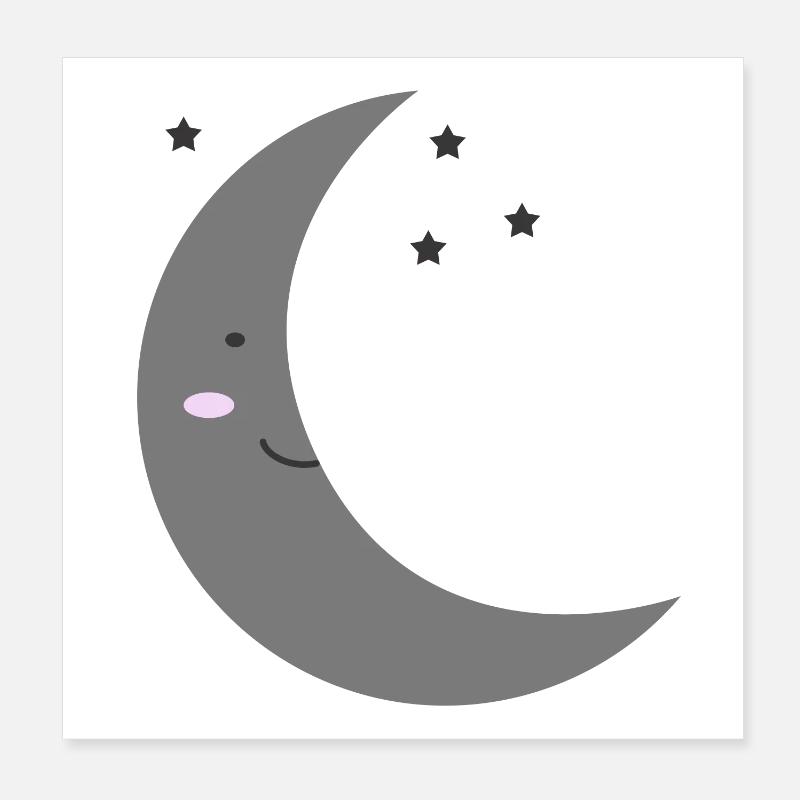 Lune Kawaii Poster 20 x 20 cm
