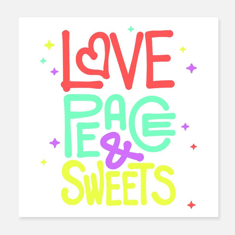 Sweets Statement Dessert avec une dent sucrée Poster 20 x 20 cm