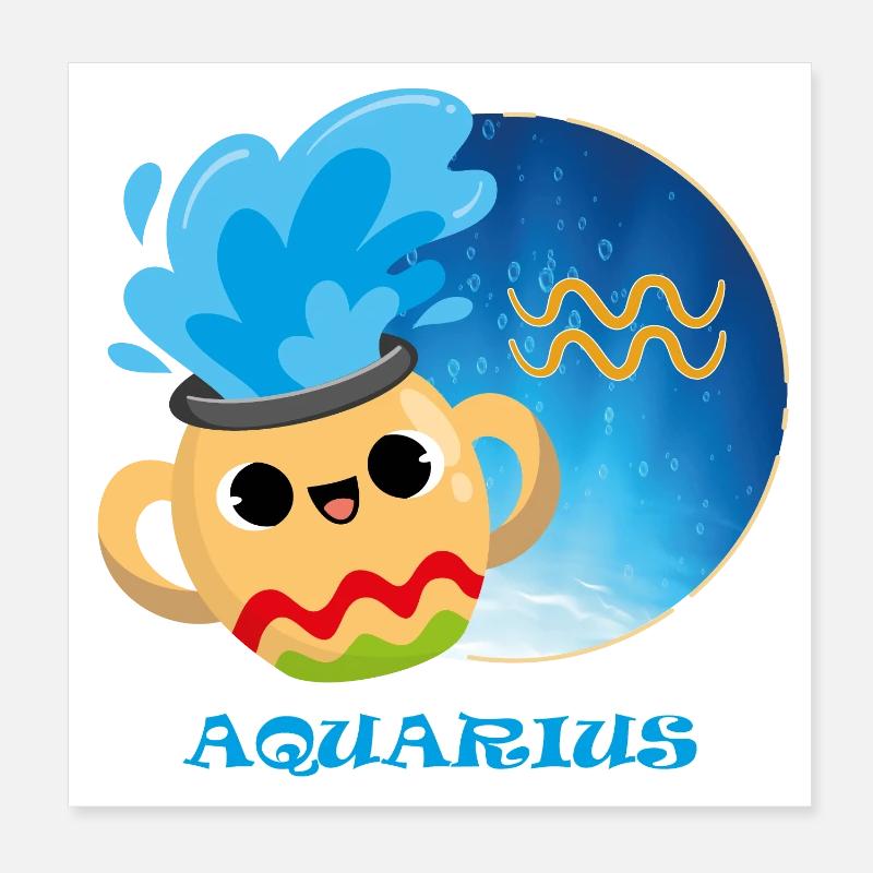 Sternzeichen Wassermann Poster 20x20 cm