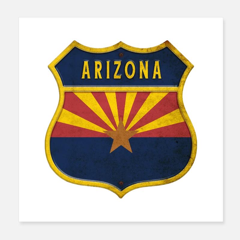 Arizona flags crest design Poster 8" x 8" (20x20 cm)