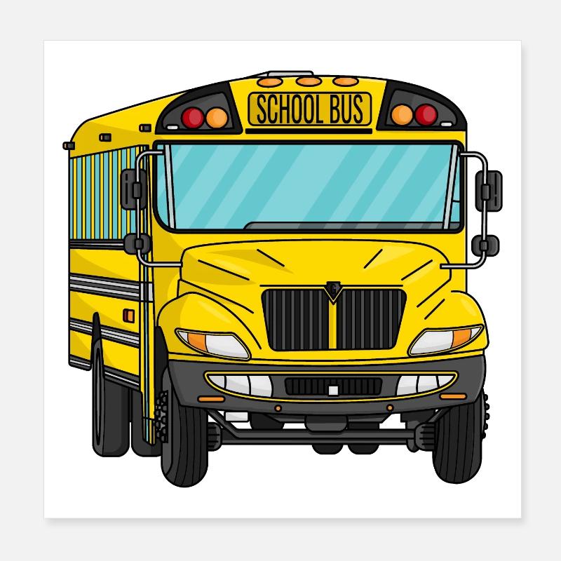 Schulbus Poster 20x20 cm