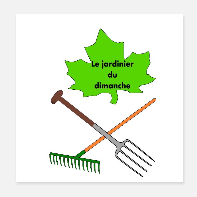Le jardinier du dimanche Poster 20 x 20 cm
