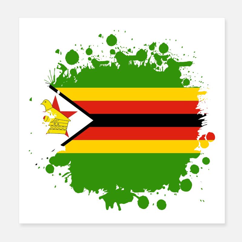 blob de drapeaux du Zimbabwe Poster 20 x 20 cm
