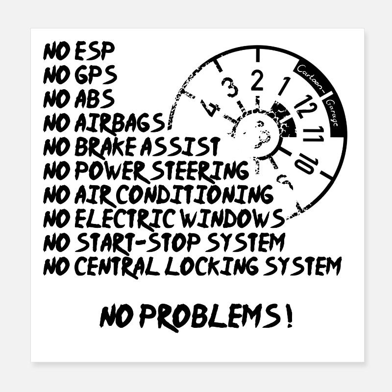 "No Problems" - Poster 20x20 cm - Weiß