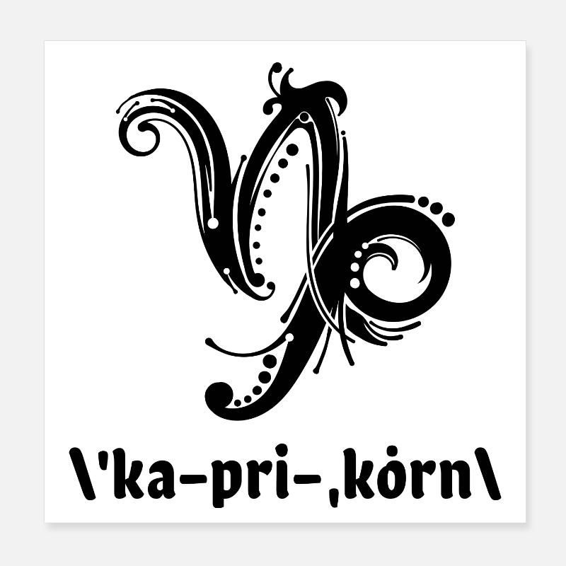 Astrologie Steinbock Sternbild Spruch Horoskop Poster 20x20 cm