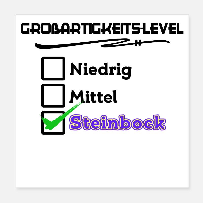 Steinbock Cool Statement Horoskop Astrologie Poster 20x20 cm