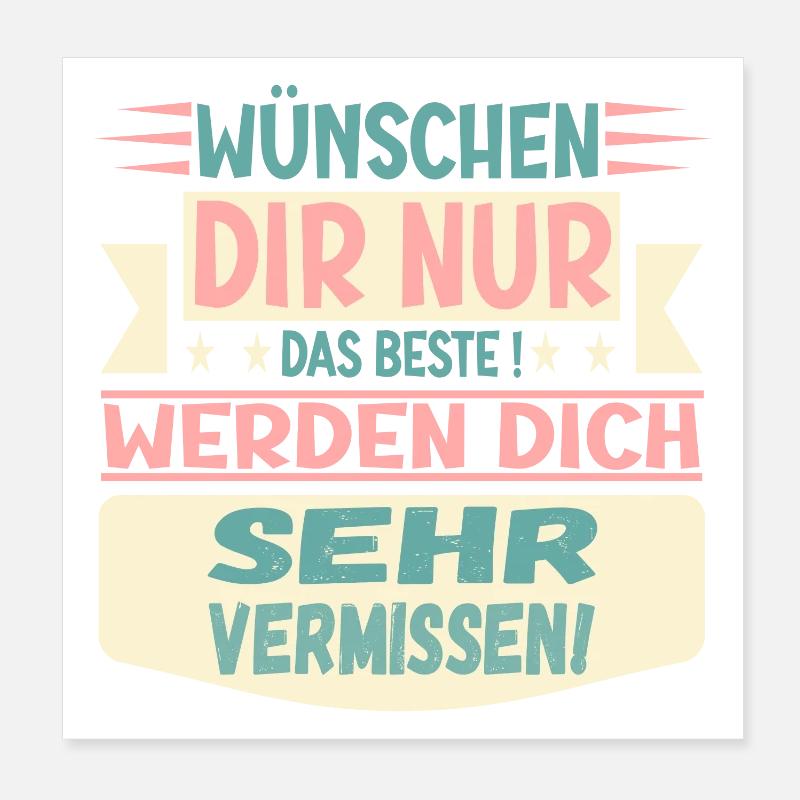 Abschiedsgrüße - Abschiedsparty - ABSCHIEDSSPRÜCHE Poster 20x20 cm