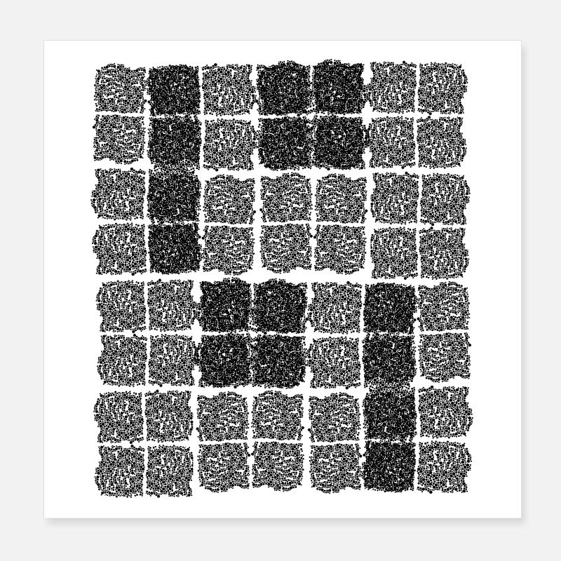 Abstract Cell Pattern in Black and White Poster 8" x 8" (20x20 cm)