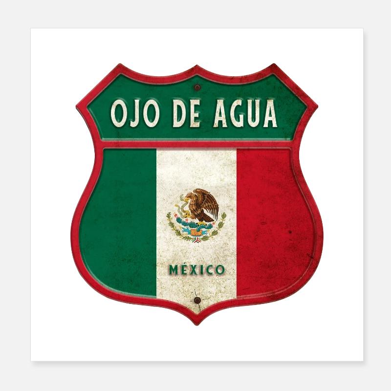 Écusson Ojo de Agua Mexico Poster 20 x 20 cm