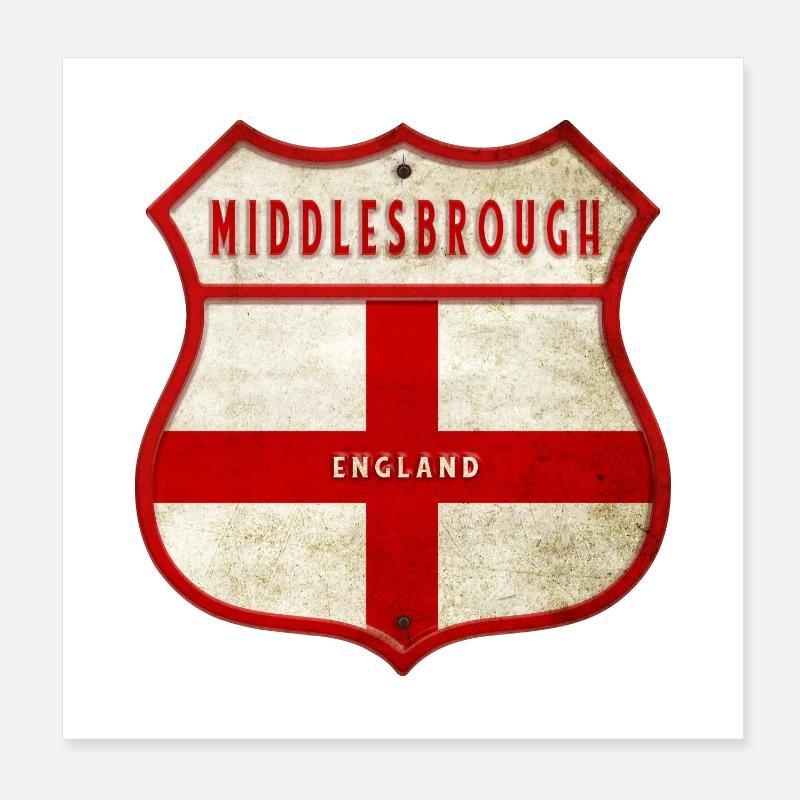 Armoiries de Middlesbrough Angleterre Poster 20 x 20 cm