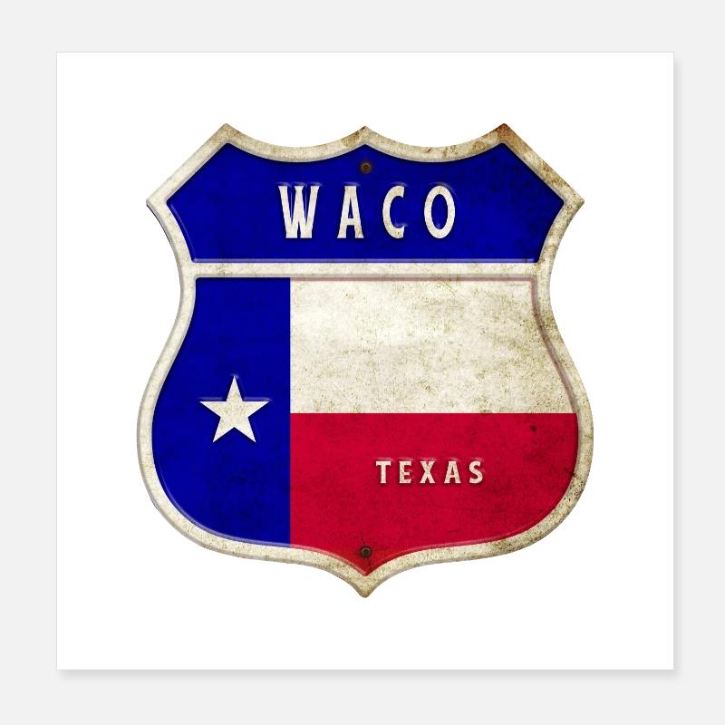 Waco Texas crest flags design Poster 8" x 8" (20x20 cm)