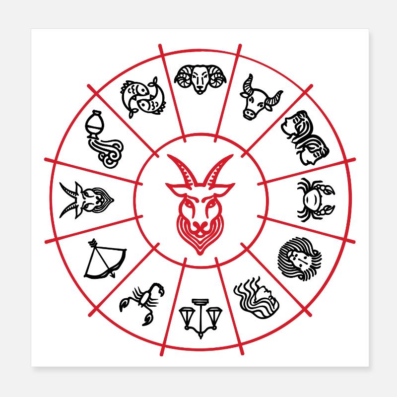 Konstellation Steinbock Tierkreiszeichen Himmel Poster 20x20 cm