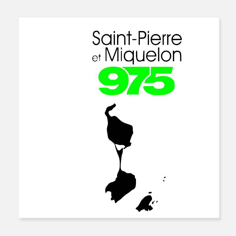 Saint-Pierre & Miquelon - Poster 20 x 20 cm - blanc