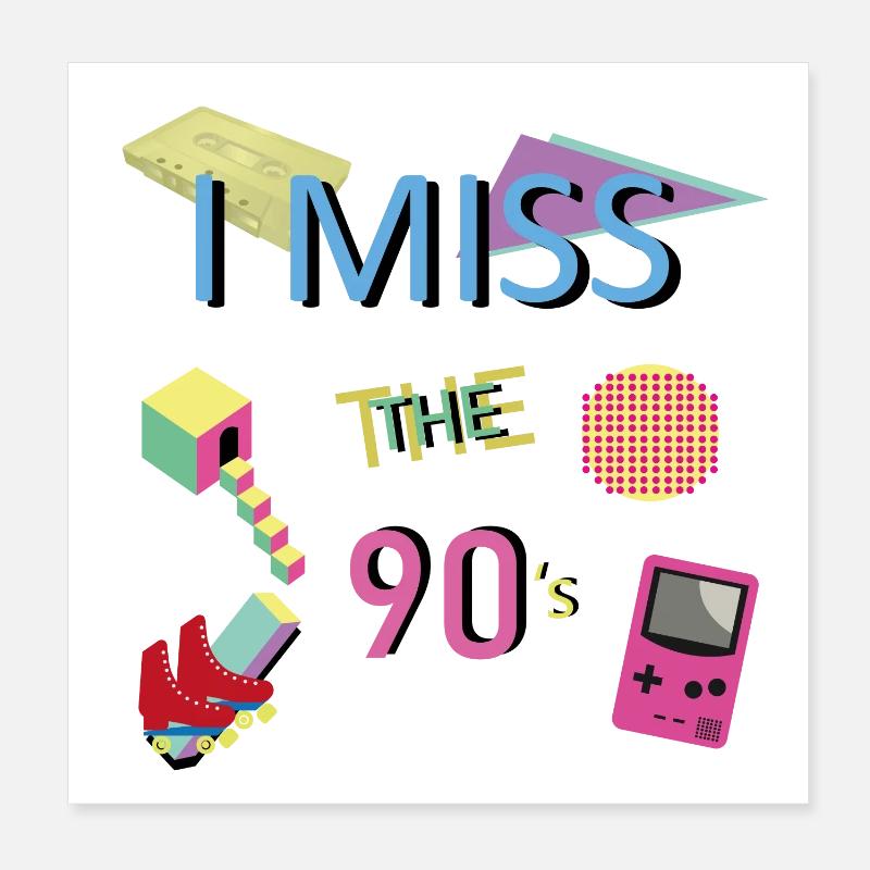 Nostalgisches 90er-Jahre-Thema Poster 20x20 cm