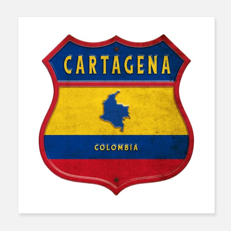 Écusson Carthagène Colombie Poster 20 x 20 cm