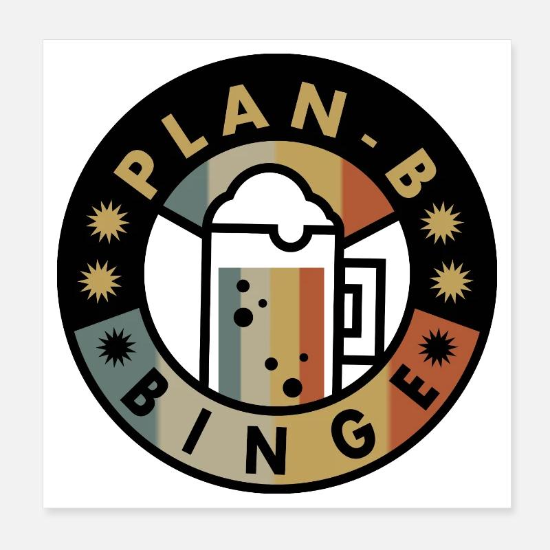 Plan B Boozing Poster 20 x 20 cm