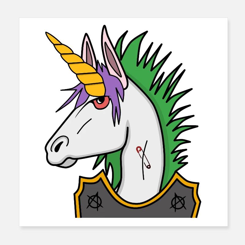 Einhorn Punk Poster 20x20 cm