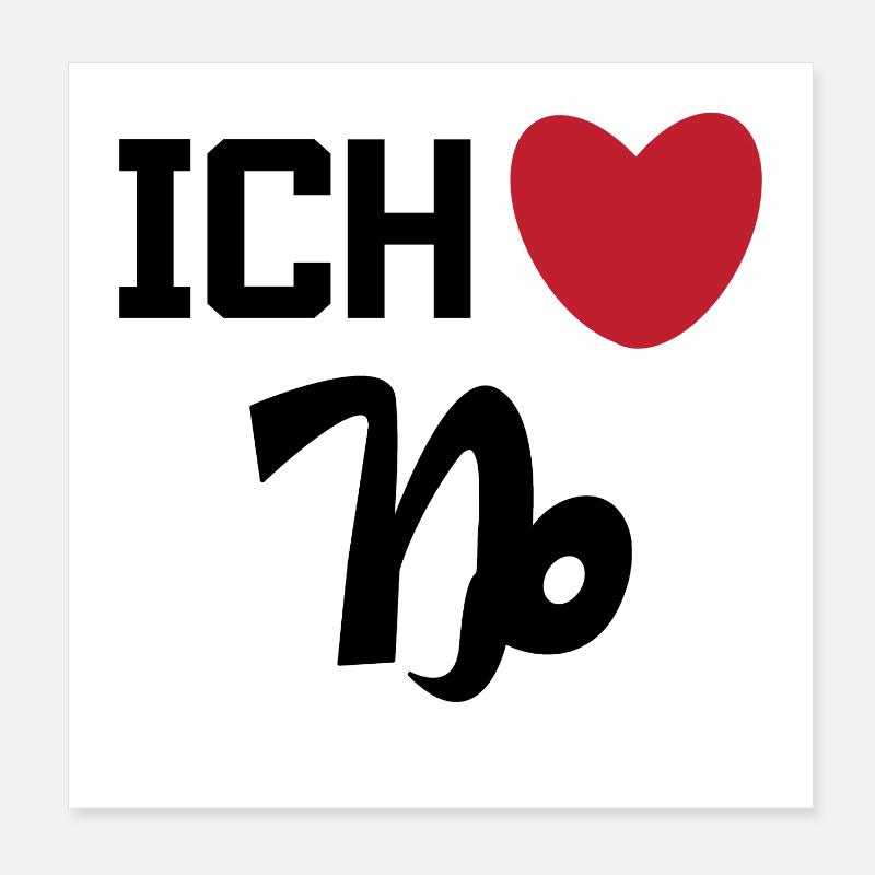 Herz Steinbock Statement Horoskop Sternzeichen Poster 20x20 cm