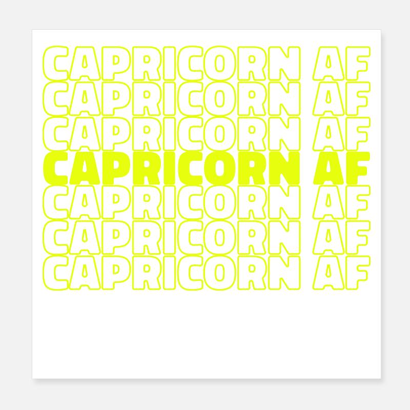 Horoscope Déclaration Astrologie Zodiaque Capricorne Poster 20 x 20 cm