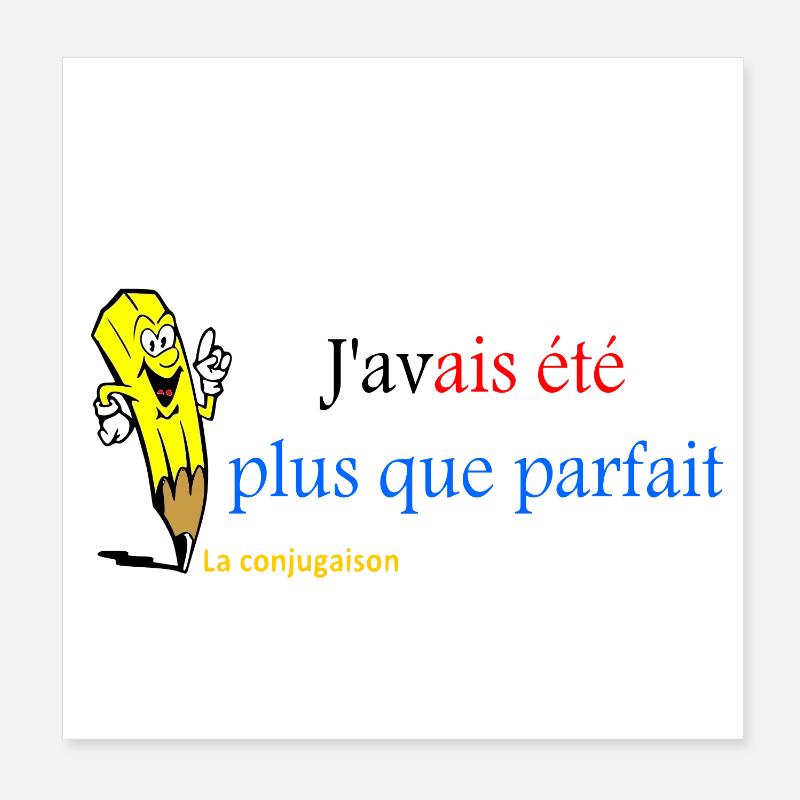 plus que parfait - Poster 20 x 20 cm - blanc
