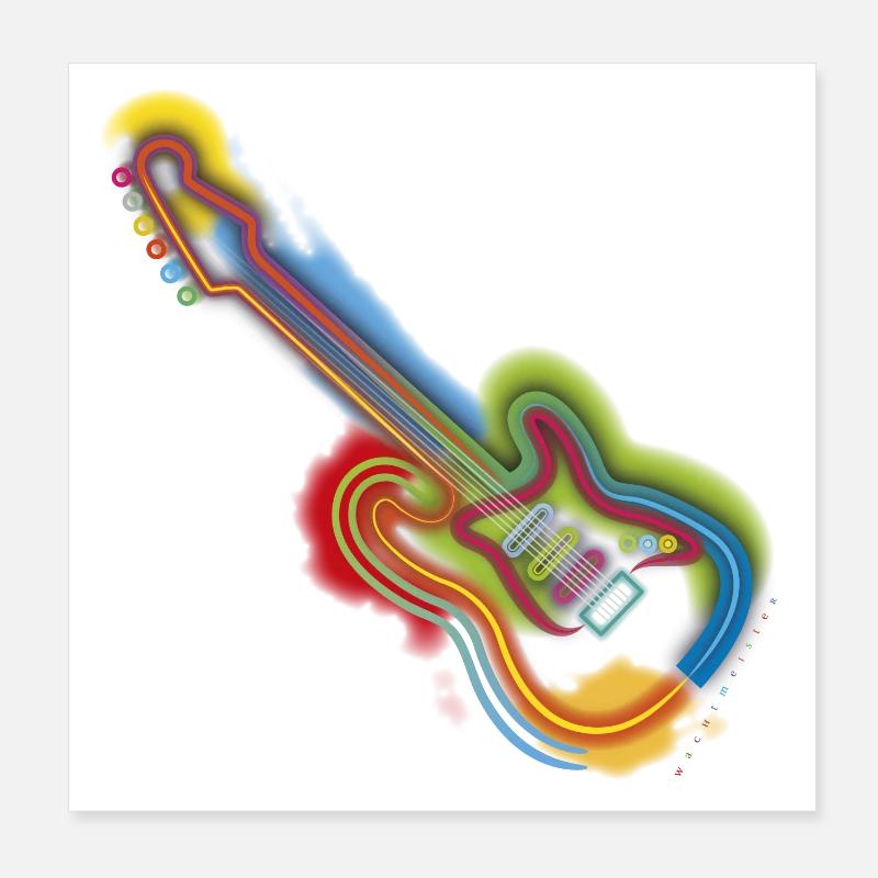 Guitare Pop Art Poster 20 x 20 cm