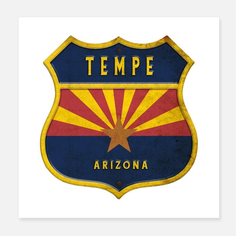 Tempe Arizona flags crest design Poster 8" x 8" (20x20 cm)