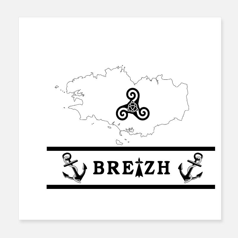 Bretagne Poster 20x20 cm