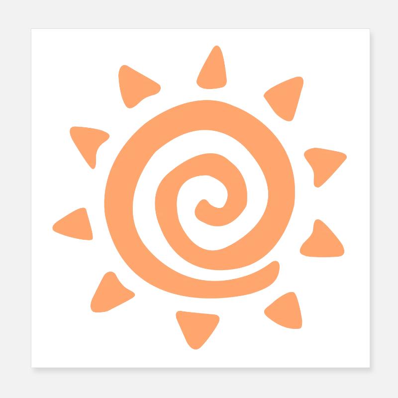 Einfaches Sonnenlogo Poster 20x20 cm