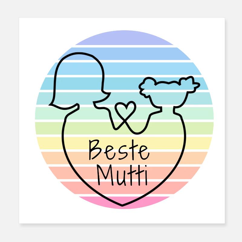 "Beste Mutti" | Geschenke für Mama | Muttertag Poster 20x20 cm