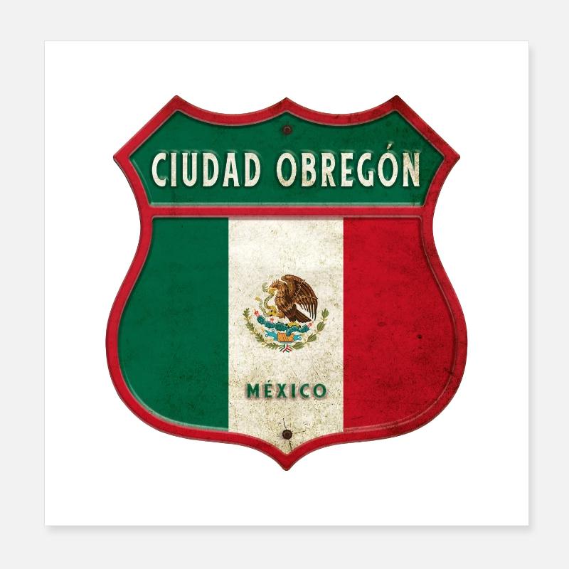 Écusson Ciudad Obregon Mexico Poster 20 x 20 cm