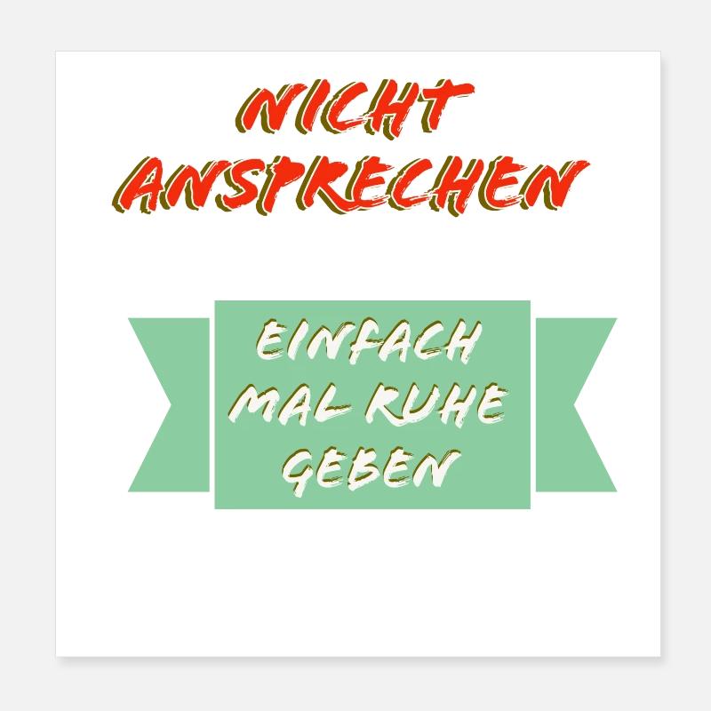Nicht Ansprechen Ruhe Schild Poster 20x20 cm