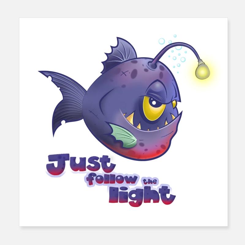 Folgen Sie einfach dem Licht Poster 20x20 cm