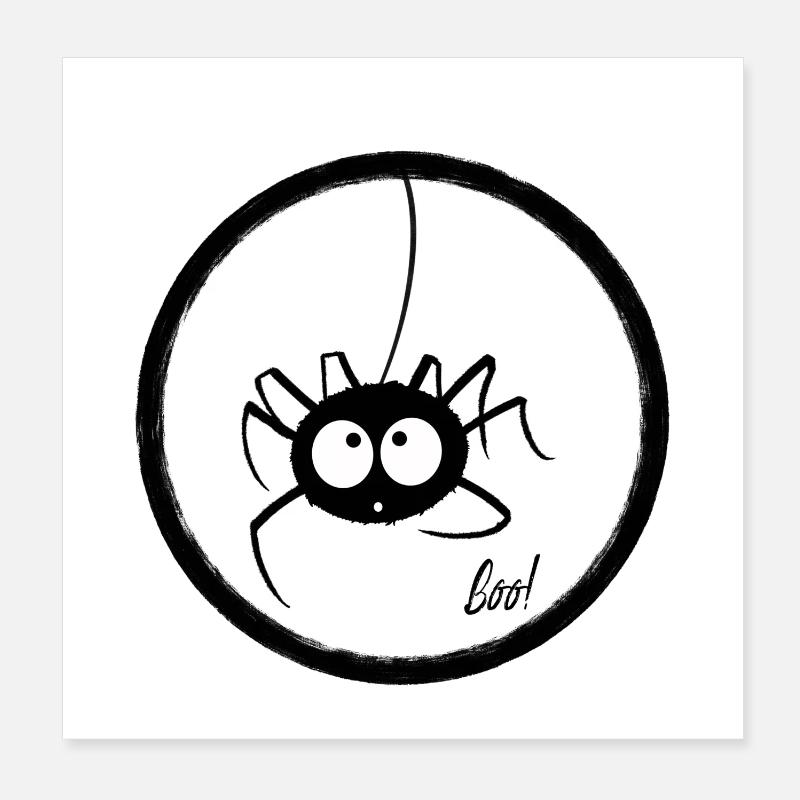 Süße Spinne - Poster 20x20 cm - Weiß
