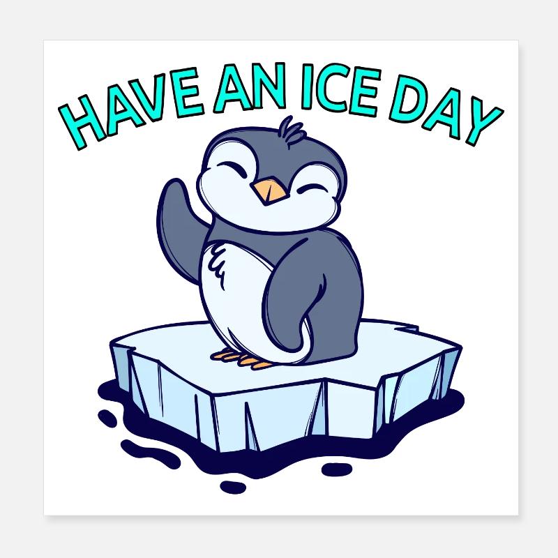 Cool Pinguin Eis Statement Vogel Tier Antarktis Poster 20x20 cm