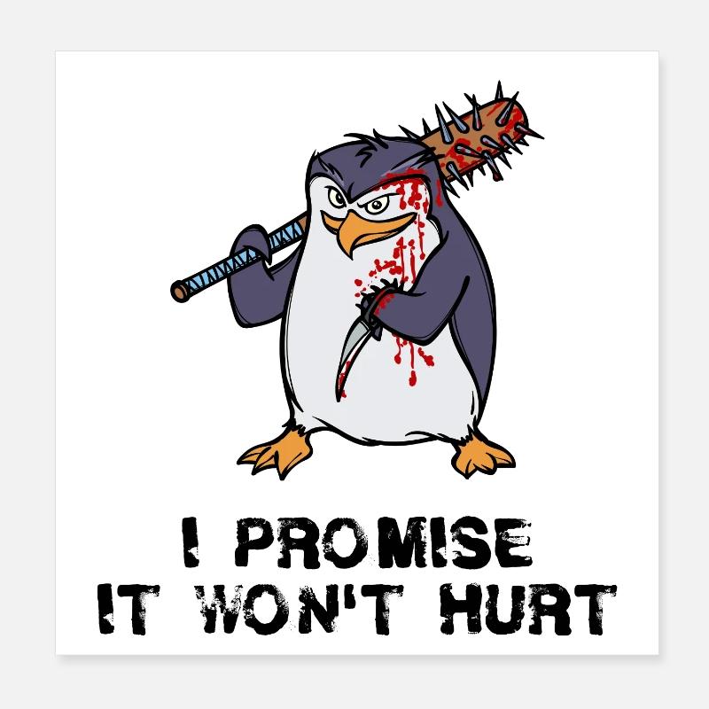 Pinguin Statement Antarktis Tier Seevogel Zoo Poster 20x20 cm