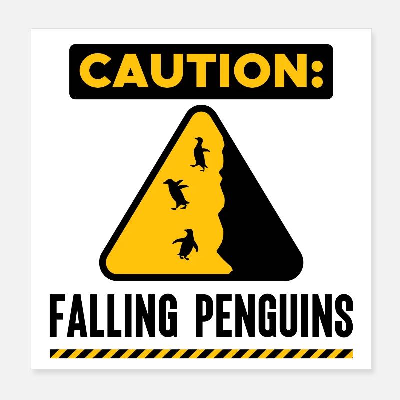 Pinguin Humorvoll Vögel Statement Seevogel Poster 20x20 cm