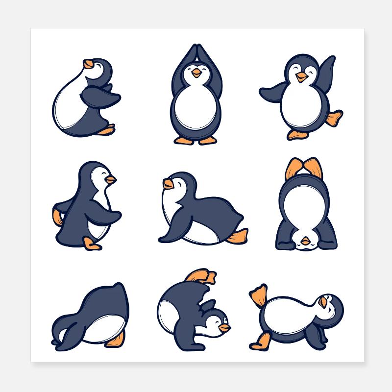 Vögel Piguin Südpol Tanzen Tier Seevogel Poster 20x20 cm