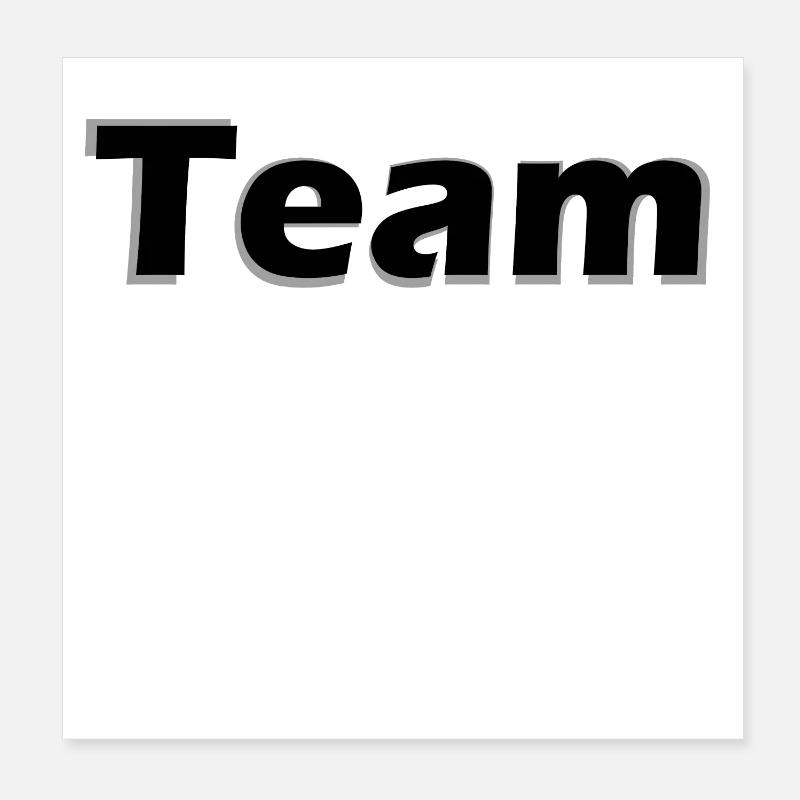 Monochrome Learning Typo Design: Team Poster 8" x 8" (20x20 cm)