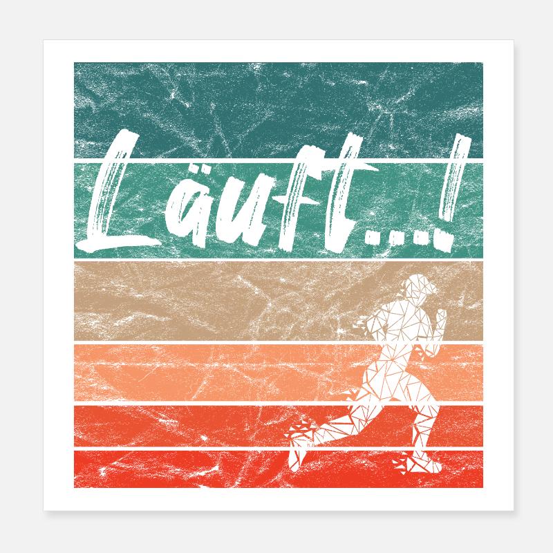 Läuft Jogging Spruch Optimist retro vintage Poster 20x20 cm