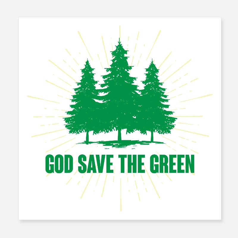 Dieu sauve le vert Poster 20 x 20 cm