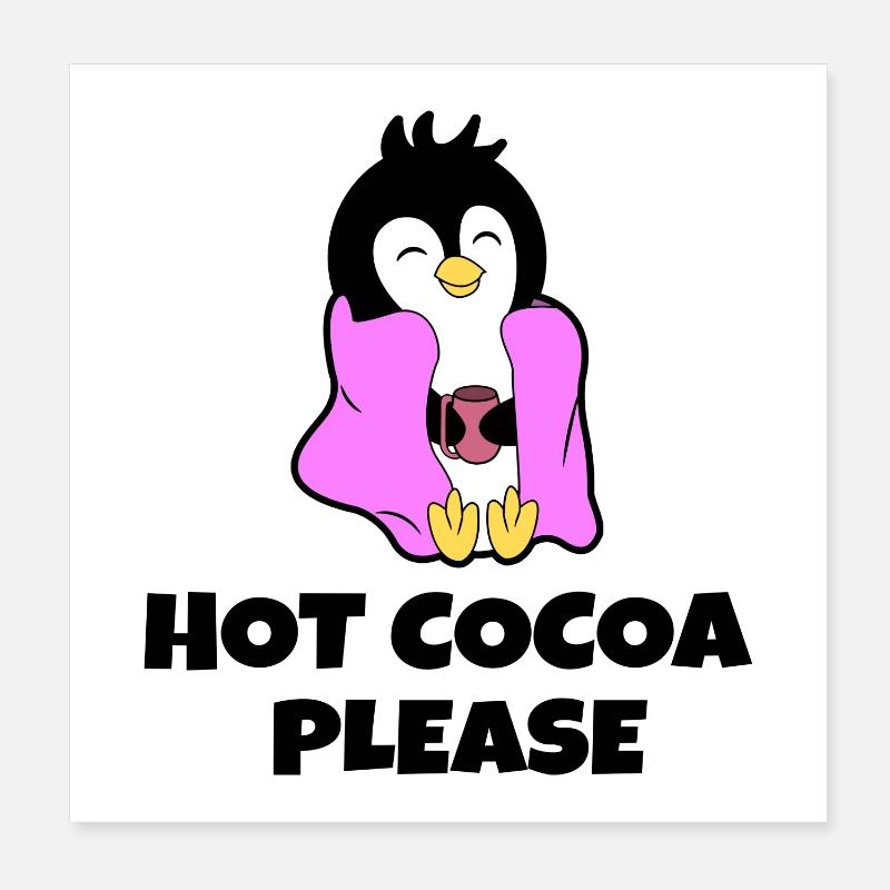 Süß Kälte Pinguin Tier Vogel Statement Antarktis Poster 20x20 cm