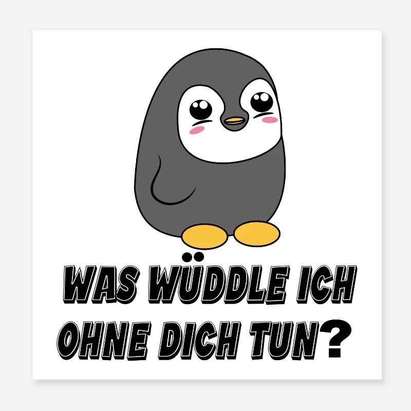 Vogel Zoo Tier Süß Pinguin Statement Seevogel Poster 20x20 cm