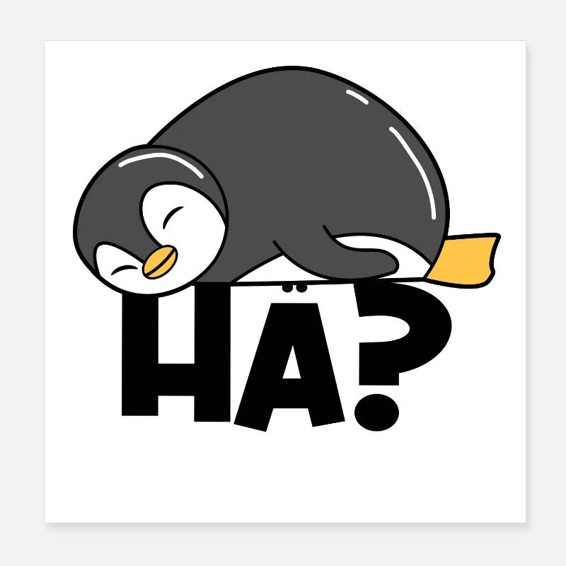 Süß Pinguin Spruch Vogel Tier Antarktis - Poster 20x20 cm - Weiß