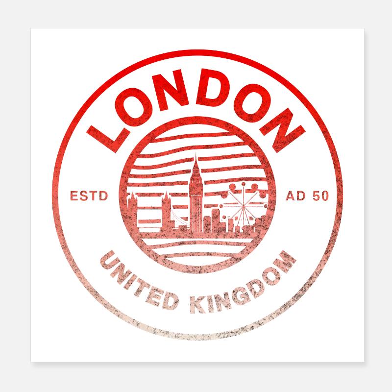 London Skyline Stamp Design - Poster 8" x 8" (20x20 cm) - white