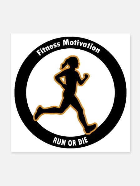 Course Silhouette de la course ou La Motivation - Poster 20 x 20 cm - blanc - Devant