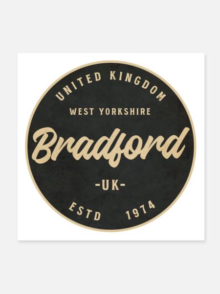 Bradford Vintage Circular Badge - Poster 20x20 cm - Weiß - Vorne