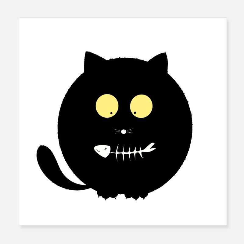 Fischmund-Katze Poster 20x20 cm