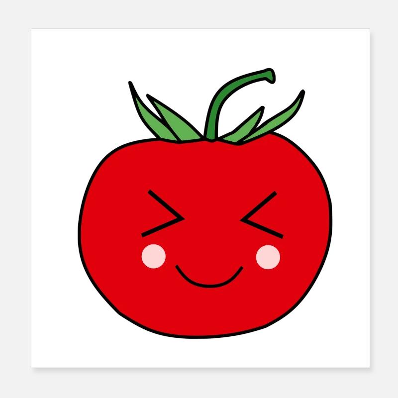 Süßes Tomaten Gesicht Design Geschenk Poster 20x20 cm