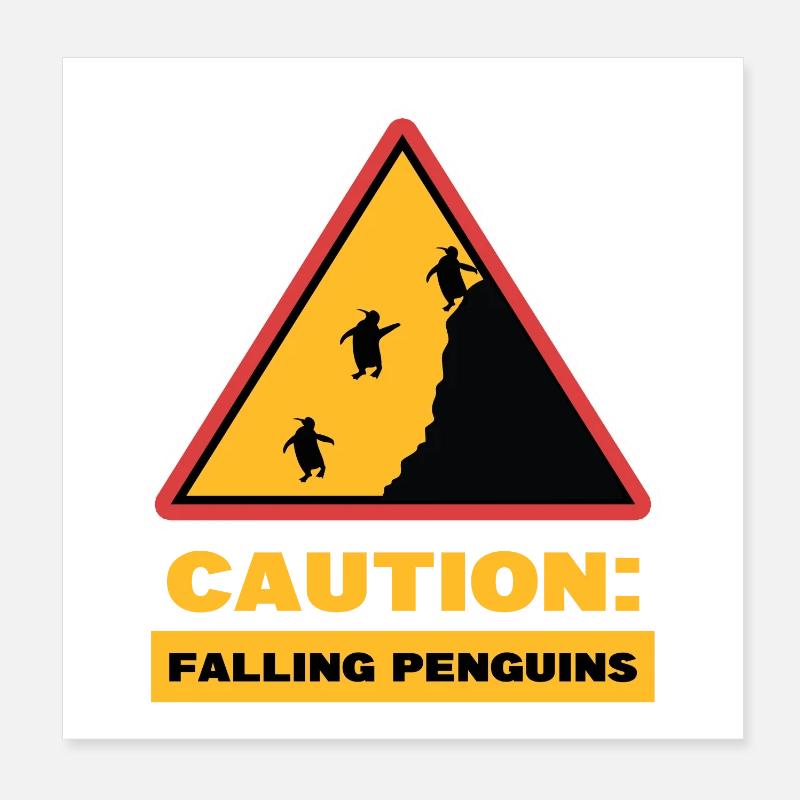 Seevogel Statement Pinguin Tier Vögel Antarktis Poster 20x20 cm